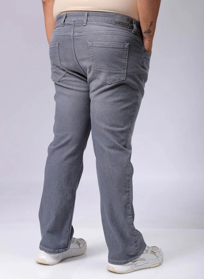 HARDSODA Men Plus Size Bootcut Solid Mid-Rise Stretchable Jeans