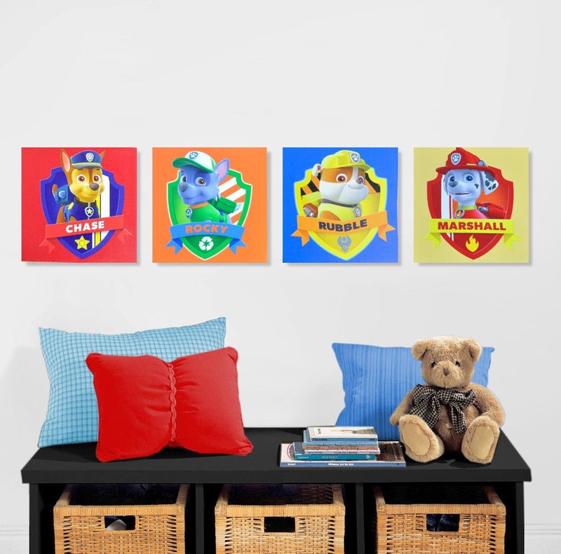 IDEA NUOVA Nickelodeon Paw Patrol Square Canvas Wall Art 11" Toy (Pack of 4) - Image 2