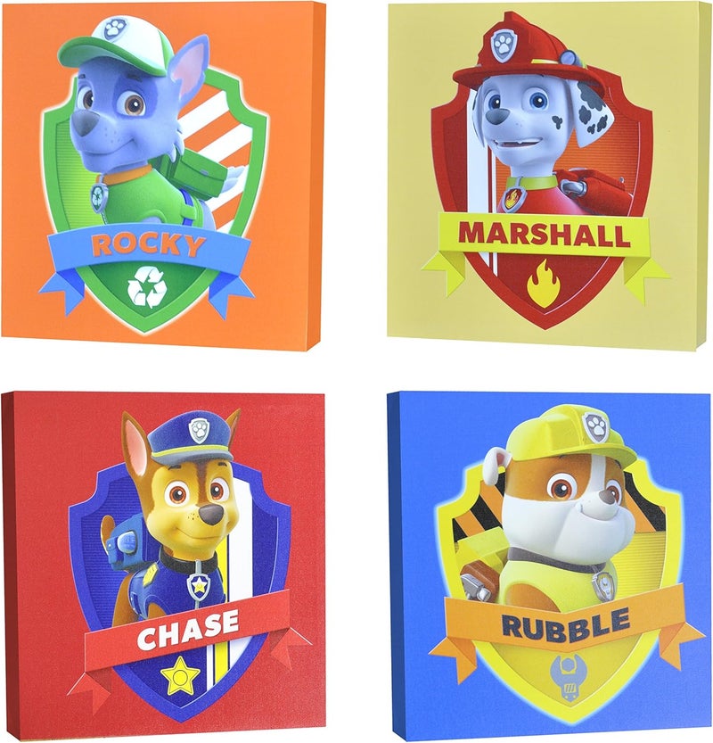 IDEA NUOVA Nickelodeon Paw Patrol Square Canvas Wall Art 11" Toy (Pack of 4) - Image 1