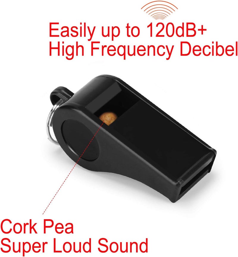 FYA Plastic Whistle with Lanyard, Loud Clear Black Whistles Bulk Great for Coaches, Referees, and Officials - Image 2