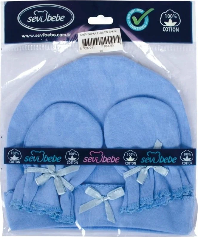 Sevi Bebe Sevibebe Baby Hat Glove Set Newborn 0-3 Months 99