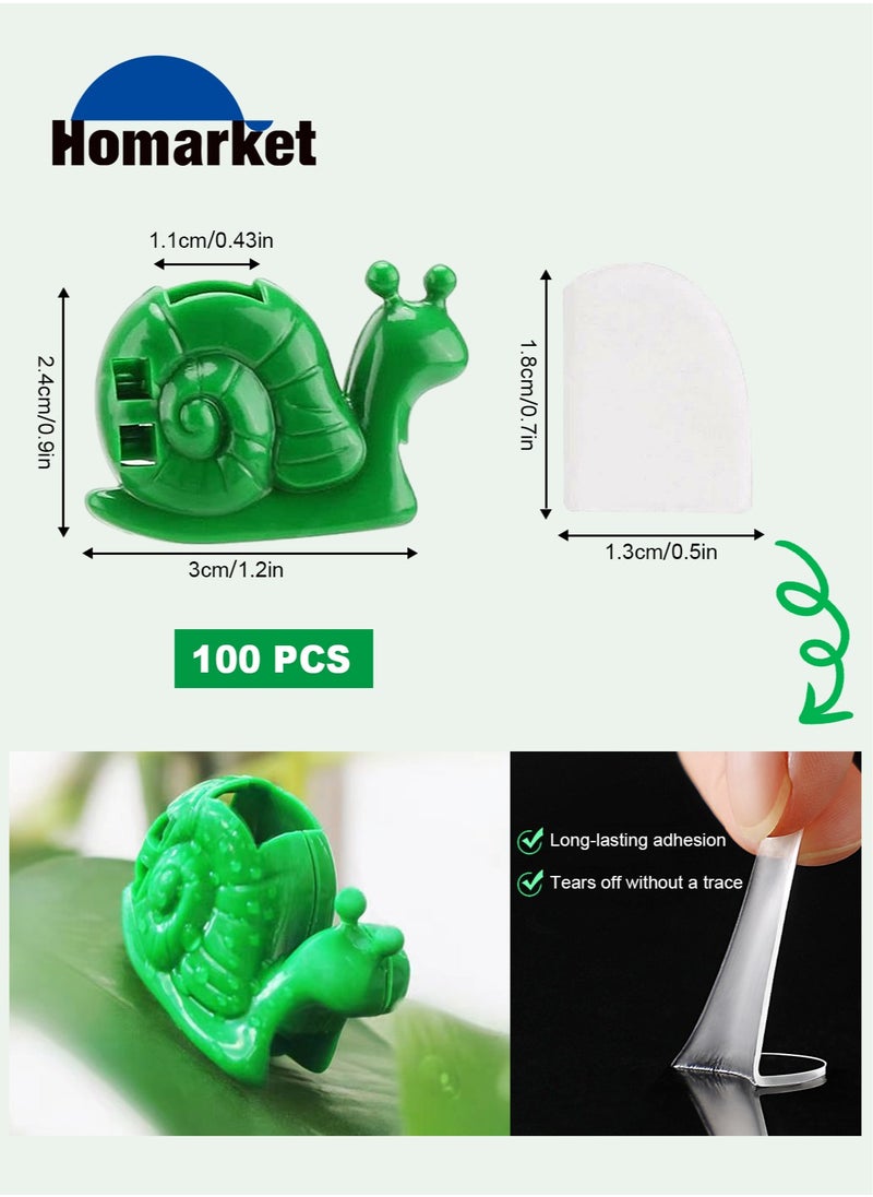 HomarKet - 100 PCS Plant Fixture Clips for Wall Climbing Plants Vines,Snail Shape Invisible Climbing Plant Wall Clips for Indoor and Outdoor Plants Support and Decoration - Image 1