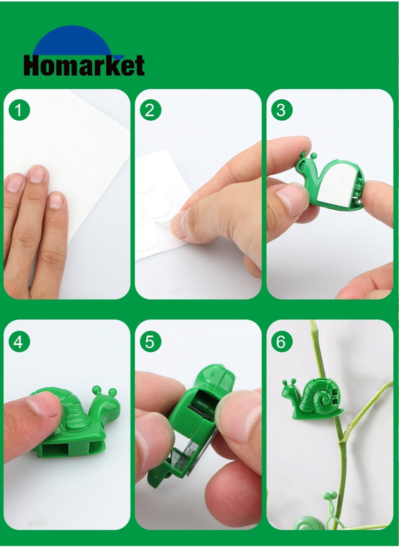 HomarKet - 100 PCS Plant Fixture Clips for Wall Climbing Plants Vines,Snail Shape Invisible Climbing Plant Wall Clips for Indoor and Outdoor Plants Support and Decoration - Image 1