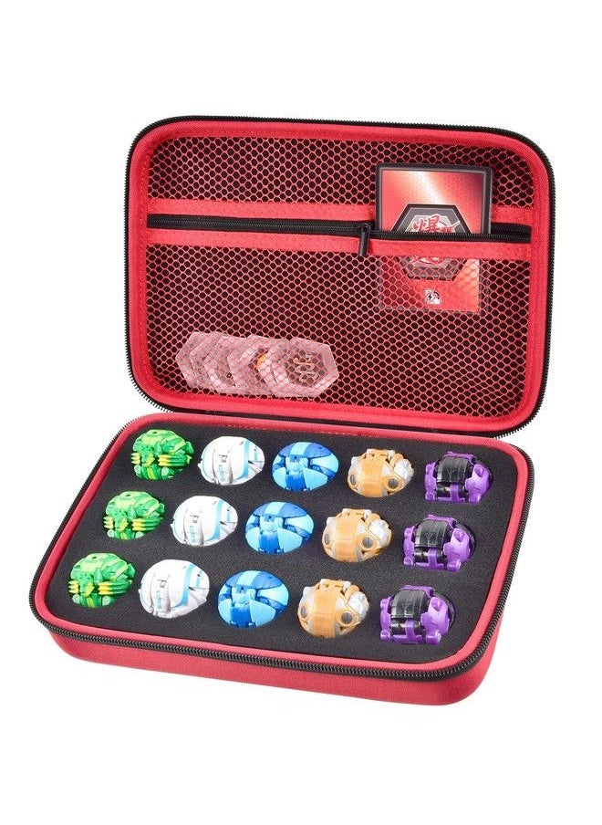 Comecase - Toy Organizer Storage Case Compatible With Bakugan Figures Bakucores And Armored Alliance Geogan Rising Battle Action Figure (Red+Inside Black Foam) - Image 1