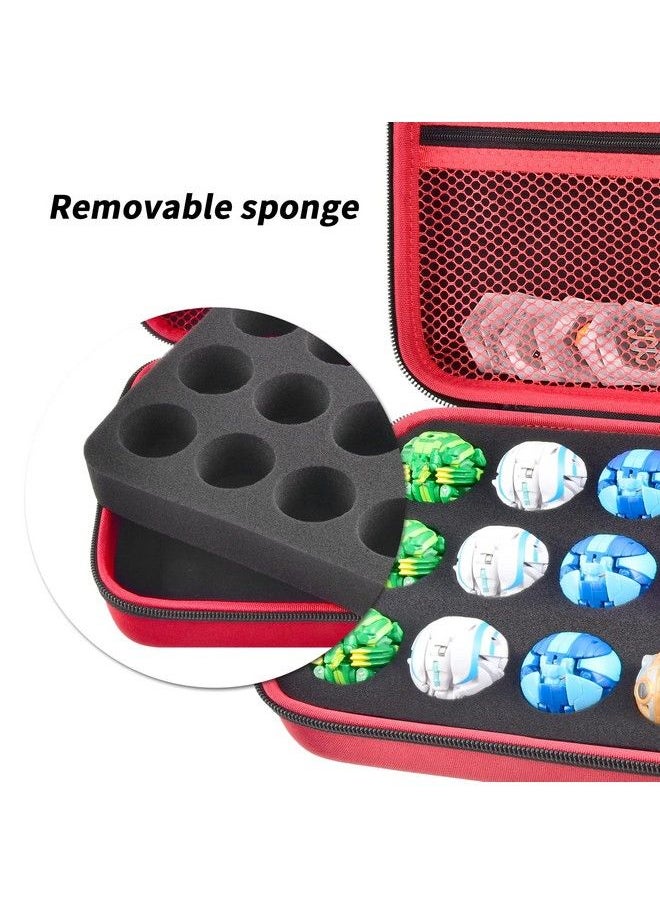 Comecase - Toy Organizer Storage Case Compatible With Bakugan Figures Bakucores And Armored Alliance Geogan Rising Battle Action Figure (Red+Inside Black Foam) - Image 1