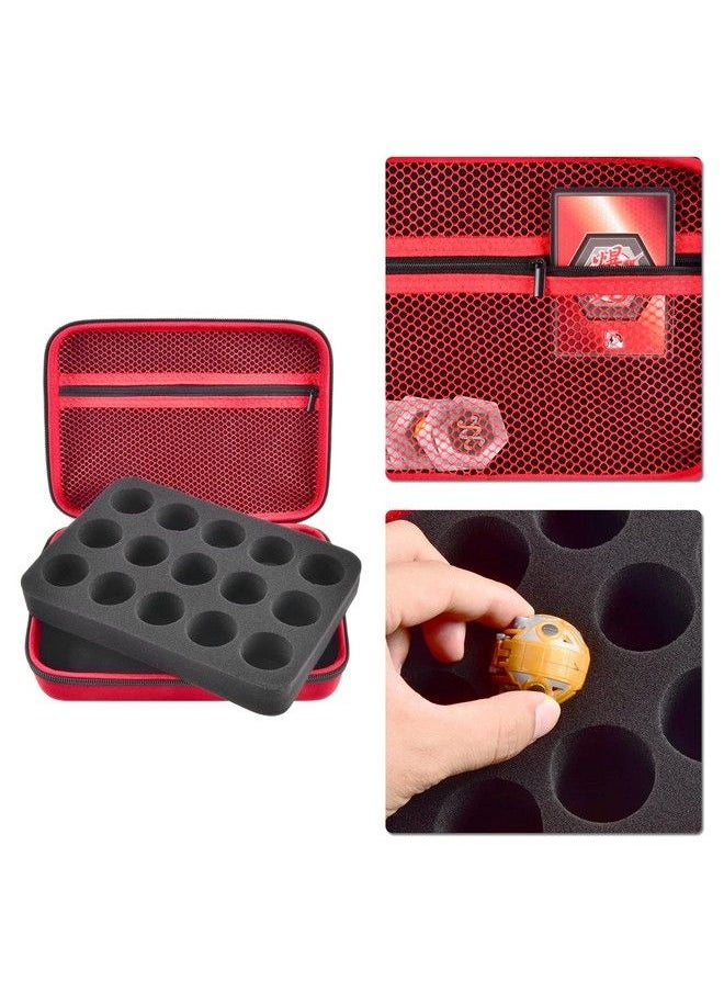 Comecase - Toy Organizer Storage Case Compatible With Bakugan Figures Bakucores And Armored Alliance Geogan Rising Battle Action Figure (Red+Inside Black Foam) - Image 1