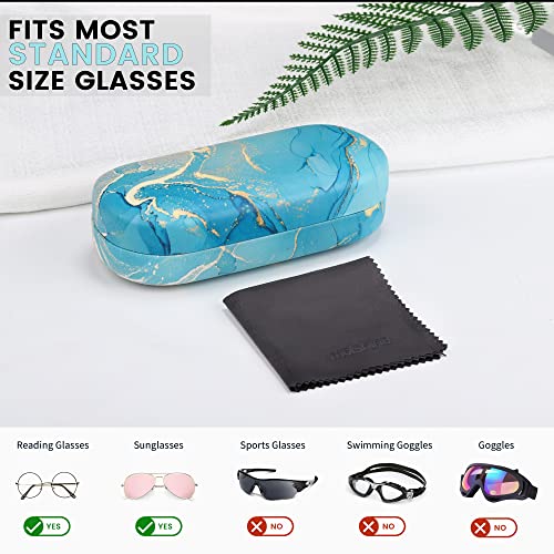 molshine Hard Shell Sunglasses Case,Classic Large Glasses Case for Women Men,Sunglass Eyeglasses (Cyan) - Image 3