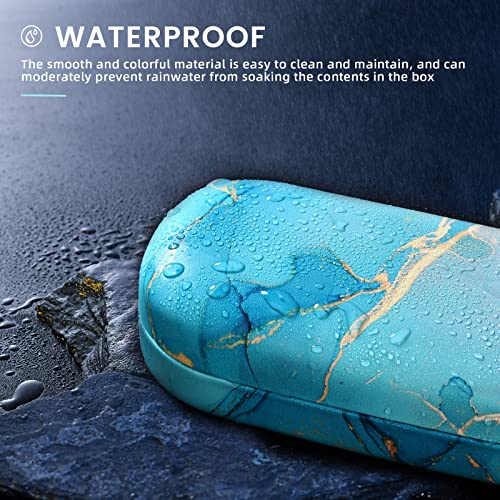 molshine Hard Shell Sunglasses Case,Classic Large Glasses Case for Women Men,Sunglass Eyeglasses (Cyan) - Image 5