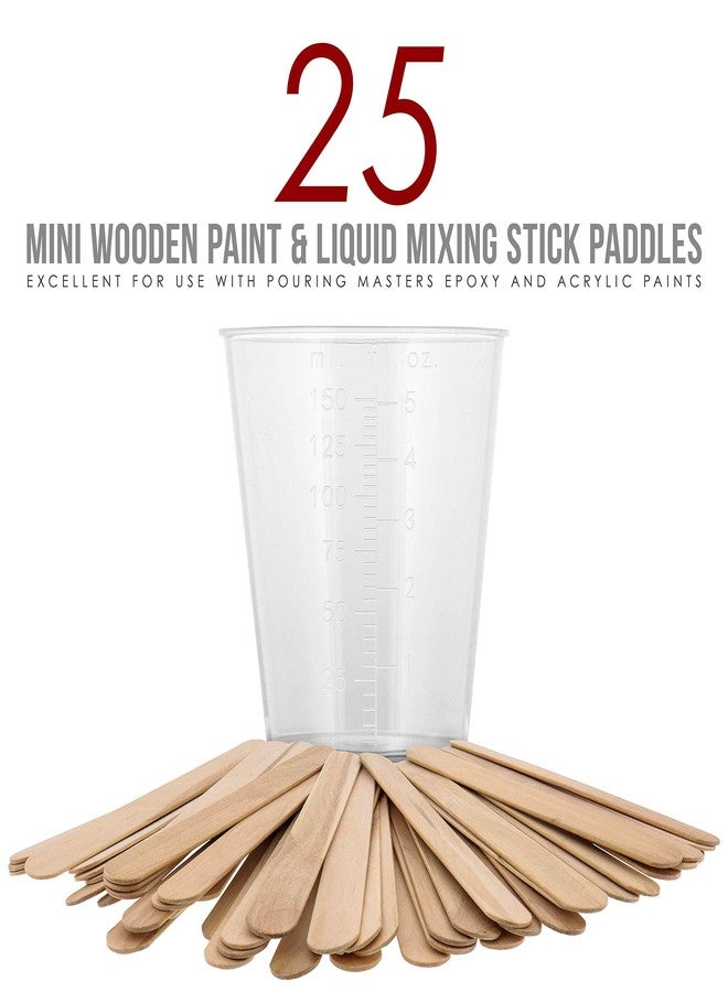 Pouring Masters أكواب قياس السوائل من بورينغ ماسترز، سعة 150 مل (5 أونصة) - أكواب بلاستيكية مدرجة (عبوة من 50 كوبًا) مع 25 عصا - أكواب خلط قابلة لإعادة الاستخدام للطلاء، والحرف اليدوية، والمطبخ، والمختبر، واللوازم الطبية، وراتنج الإيبوكسي، والفنون - Image 5