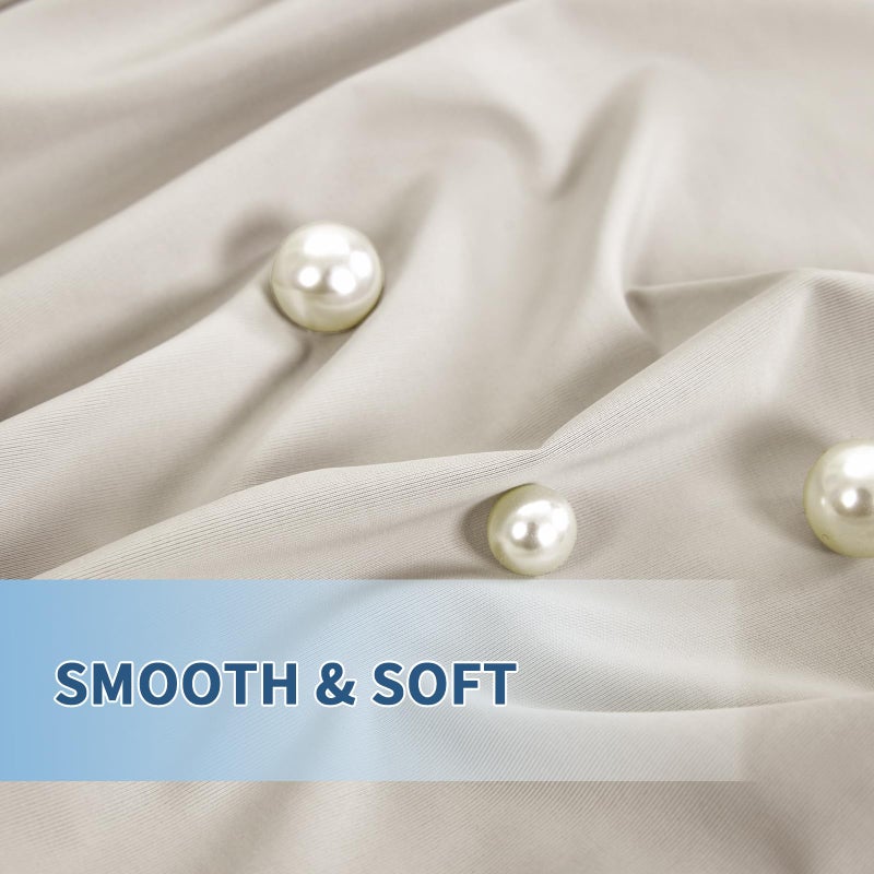 QUTOOL Premium Cooling Pillowcases Queen Size Set of 2 for Hot Sleeper&Night Sweats Beauty Sleep Reduces Wrinkles&Frizz Softer Than Silk Pillow Cover Oeko-TEX Certified Champagne Breathable - Image 4