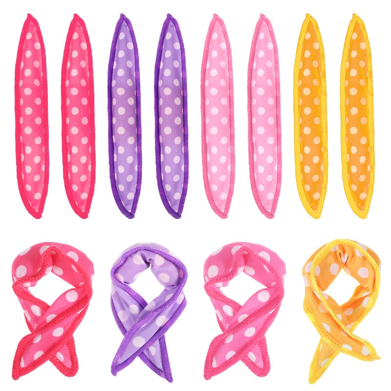 Oruola 8pcs Pillow Rollers for Hair81 X 138 In Pillow CurlersSoft Sponge Pillow Rollers for Long Short Thick Thin Hair Spiral Curls Hair Styling Rollers 4colors