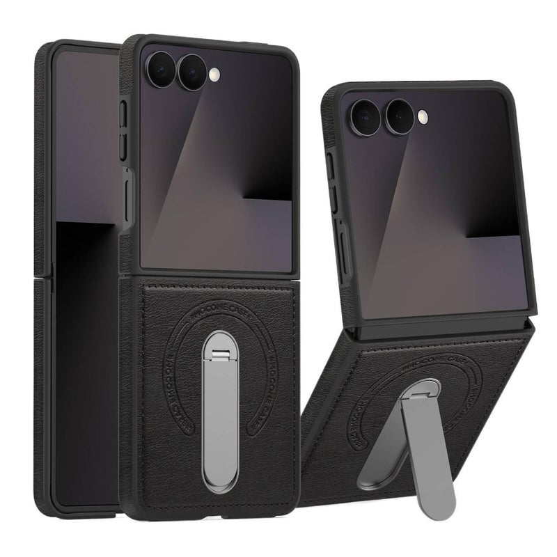 MagSafe Drop Protection TPU + PC Case for Samsung Galaxy Z Flip 5 and Kickstand in Black for On The Go Carry - Image 1