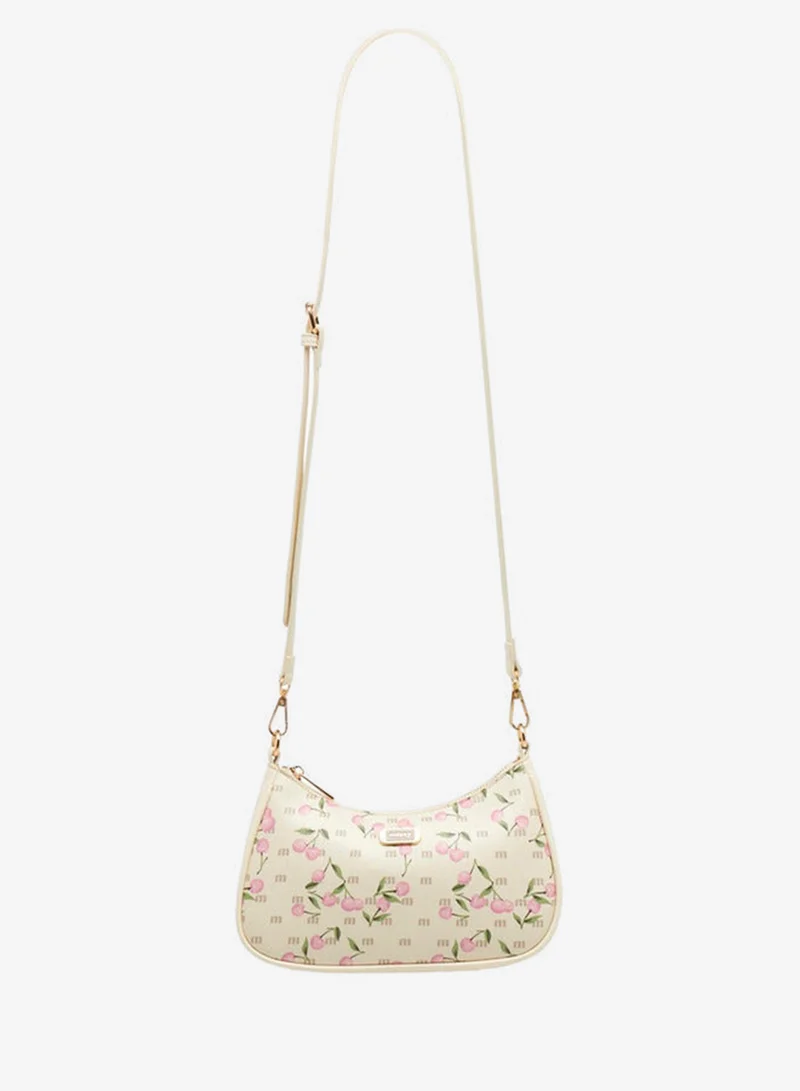 MISSY BEIGE Cherry Print Shoulder Bag With Detachable Strap for Women | Best Price UAE
