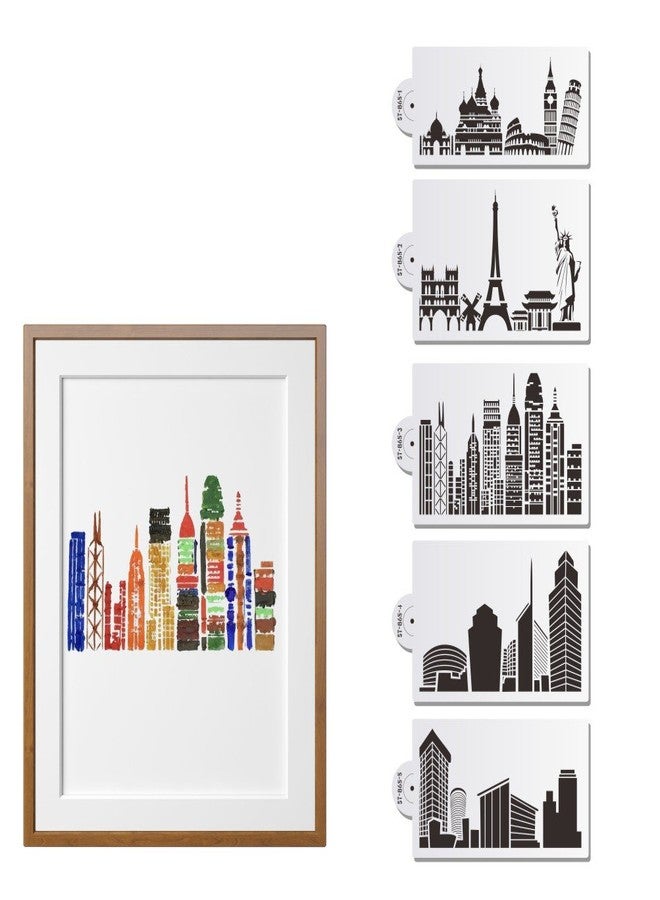 AK ART KITCHENWARE قوالب تزيين الكيك البلاستيكية من AK ART KITCHENWARE، بتصميم مبنى تاريخي، مناسبة لتزيين الكيك بعجينة السكر، لون أبيض، 5 قطع، 8.5 بوصة × 5 بوصة، ST-865 - Image 3