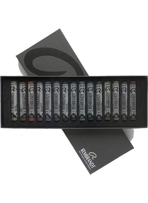 Rembrandt Soft Crayon 15 Colors Dark Tones Full Size