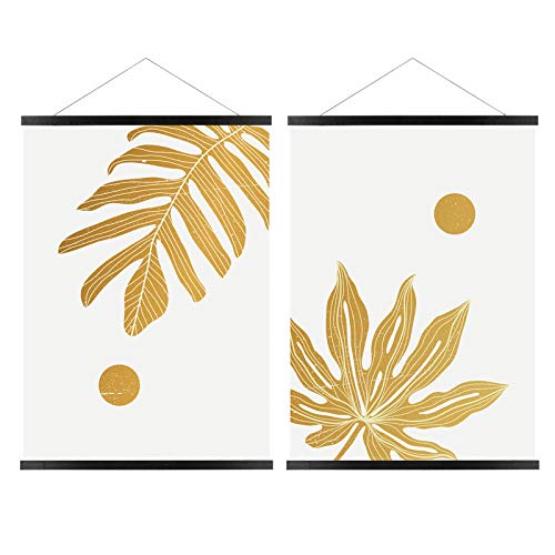 FALAMON 2 Pack Magnetic Poster Hanger Frame 8x10 8x12 8x18 Magnet Poster Frame Hangers for Hanging Posters Prints Photos Pictures Maps Scrolls and Canvas Artwork Black 8