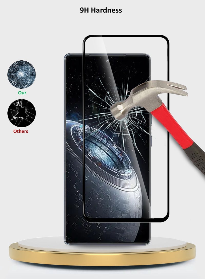 Wtech Infinix GT 20 Pro 5G 2024 Premium E2E Full Glue Full Cover Tempered Glass Screen Protector (MSGECN) - Clear/Black - Image 4