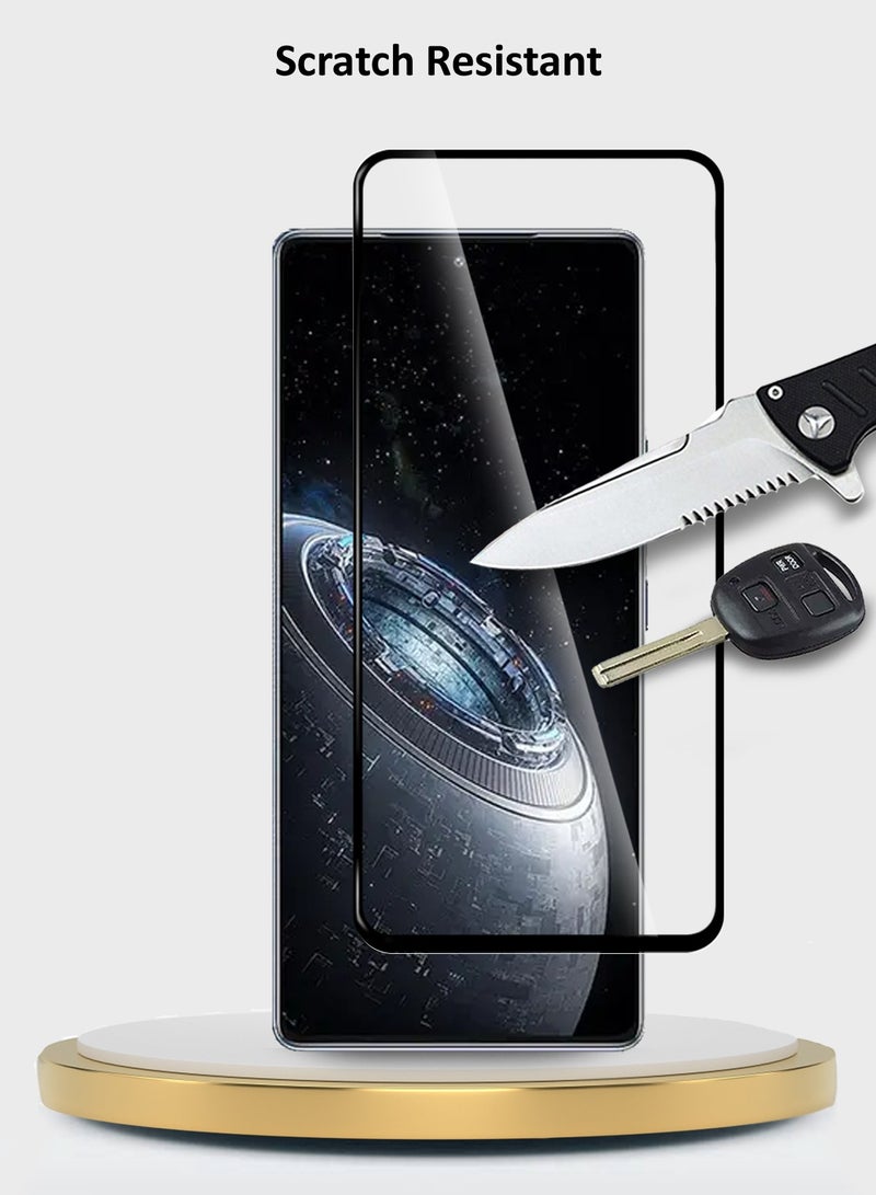 Wtech Infinix GT 20 Pro 5G 2024 Premium E2E Full Glue Full Cover Tempered Glass Screen Protector (MSGECN) - Clear/Black - Image 3