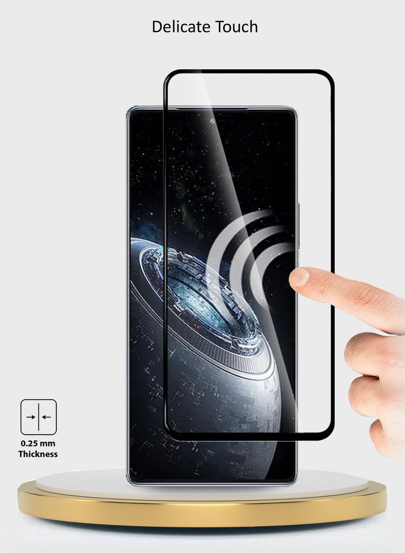 Wtech Infinix GT 20 Pro 5G 2024 Premium E2E Full Glue Full Cover Tempered Glass Screen Protector (MSGECN) - Clear/Black - Image 5