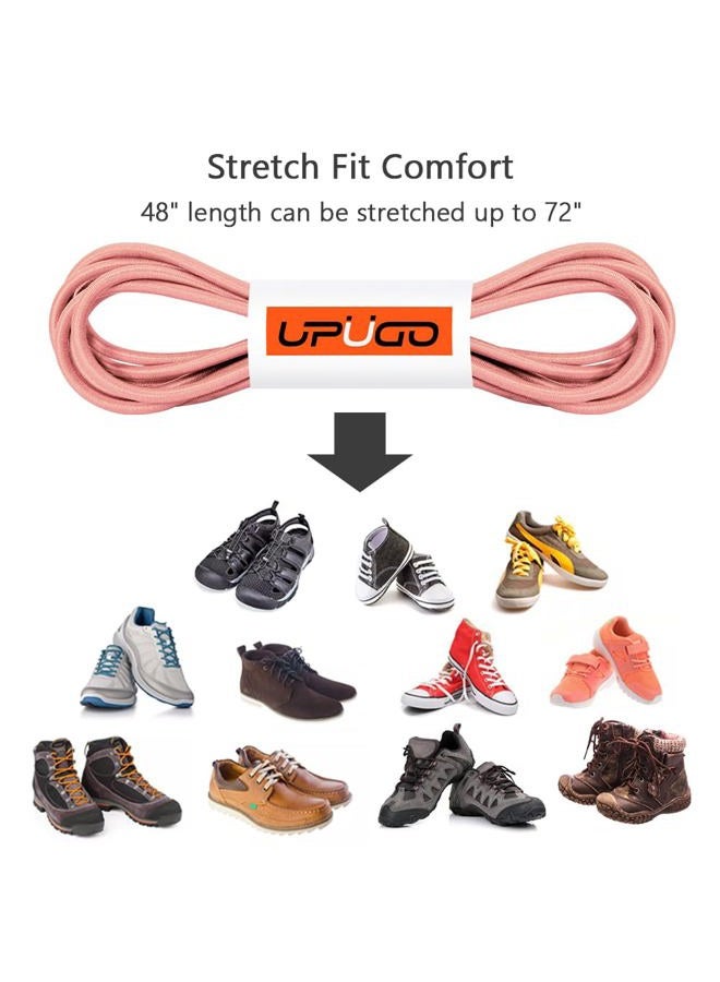 UpUGo Pack of 3 Shoelaces No Tie Shoelaces Elastic Shoelaces One Size Fits Adults and Kids, Regular Nude Pink, 1 Pair - Image 3