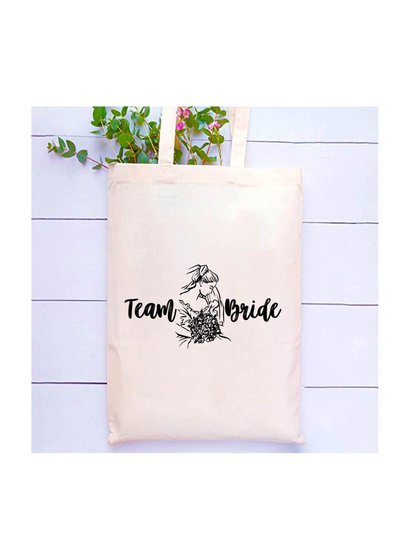 PRINTSHOP4ME Team Bride Bachelorette Party Favor Cotton Tote Bags For The Wedding Party-Bridesmaid Gift Bags With Fun Team Bride Designs-Bachelorette Party Supplies - Image 2