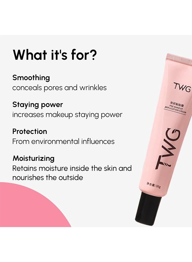 TWG Pre Makeup Application Cream，Pore Minimizing Face Primer, Long-Lasting BB Cream, Makeup Primer & Moisturizing Face Cream for Smooth, Flawless Skin 30g - Image 4