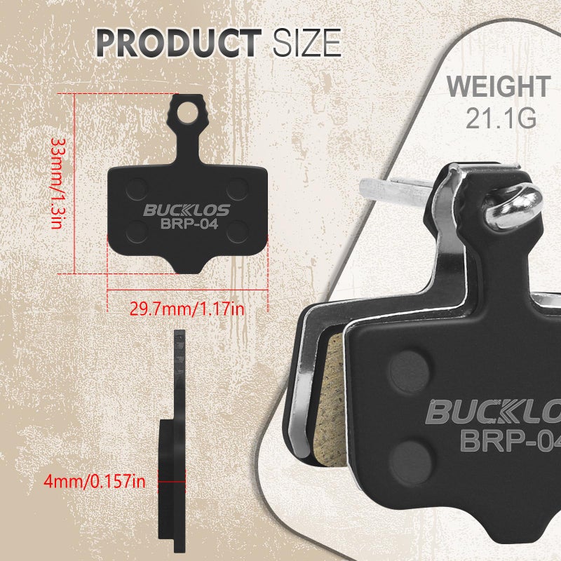 BUCKLOS Bike Disc Brake Pads-Bicycle Disk Brake Pads for Sram Avid Elixir E1 E3 E5 E7 E9 ER ER CR Mag Level TL T Sram XX X0 X7 X9 XXWC DB1 DB3 DB5 for Mountain Bike/Ebike/Road Bike/Scooter - Image 4