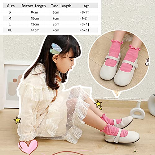 Zumou Toddler Anti Slip Non Skid Socks Little Girls Frilly Ruffle 6 Pairs (5-6 Years, Frilly 6 Pairs) - Image 4