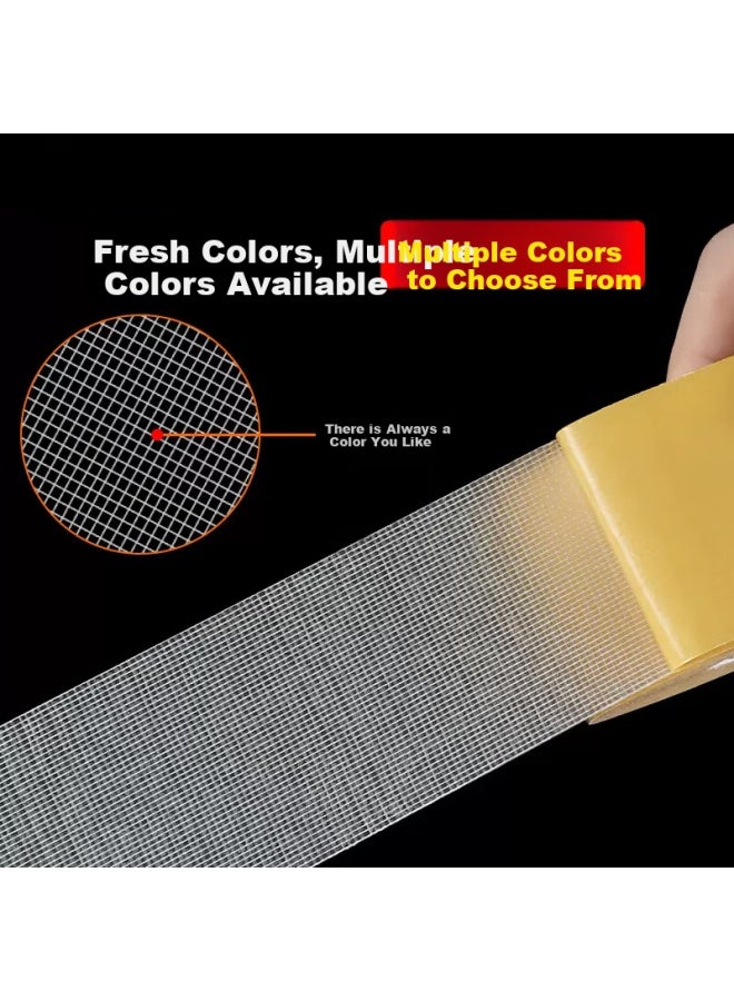 Oumai Grid Double-Sided Adhesive Tape Seamless Strong Fixing Paste Couplets Spring Couplets High Viscosity Carpet Double-Sided Adhesive Super Sticky Yellow 30Mm Wide × 20 Meters 3 Rolls Pack - Image 2