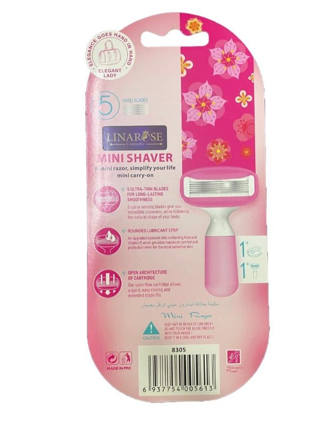 لينا روز مكينة حلاقة ليناروز ميني ترفل بصبار 1 ماكينة حلاقة ناعمة + 1 غلاف - Image 2