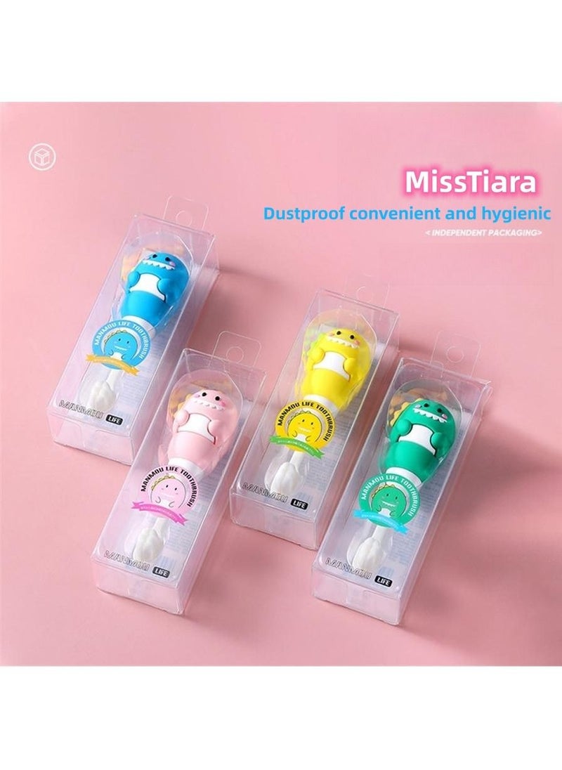 2 Pack Cartoon Dinosaur Shaped Children's Toothbrushes Suitable for children aged 1 -3 individual package