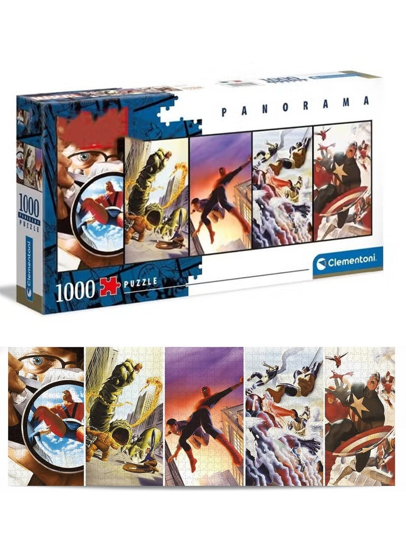 Clementoni Marvel Superheroes Panorama Puzzle – 1000 PCS Large Jigsaw - Image 1