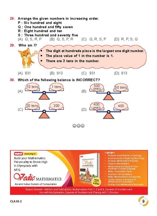 International Mathematics Olympiad (IMO) Work Book for Class 2 - MCQs, Previous Years Solved Paper and Achievers Section - Olympiad Books For 2022-2023  - Image 1
