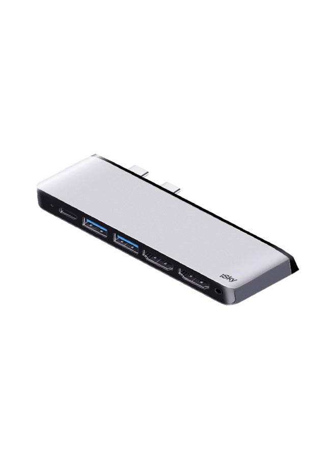 Isky Dual Type-c Docking Station For Microsoft Surface Pro 11/10/9/x With Dual Hdmi Display, Usb Hub Expansion Dock - Image 5