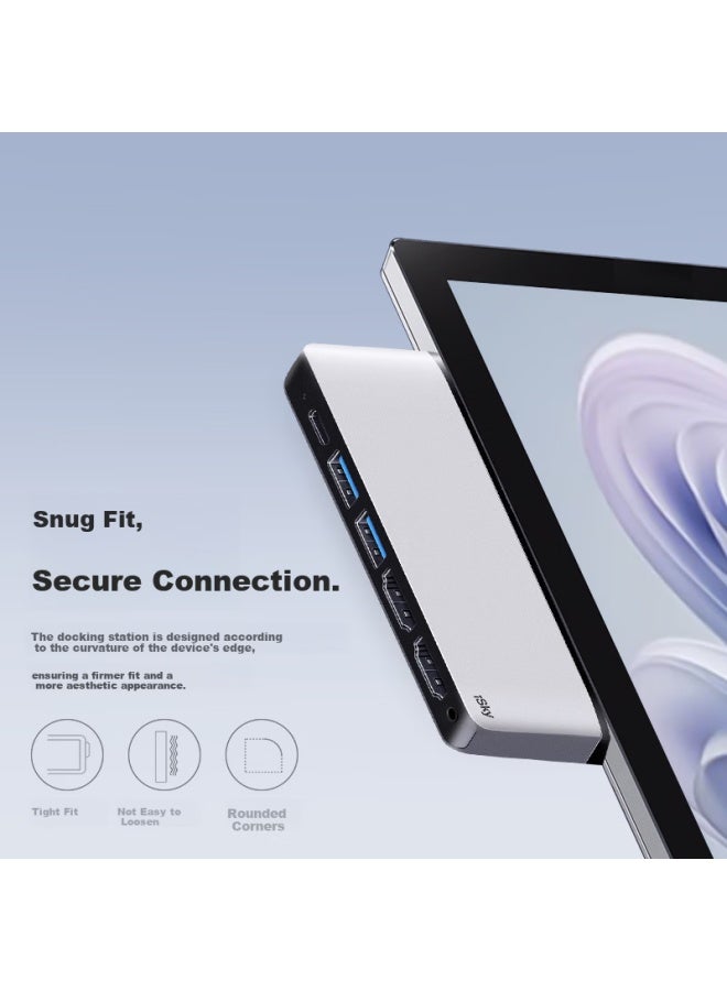 Isky Dual Type-c Docking Station For Microsoft Surface Pro 11/10/9/x With Dual Hdmi Display, Usb Hub Expansion Dock - Image 3