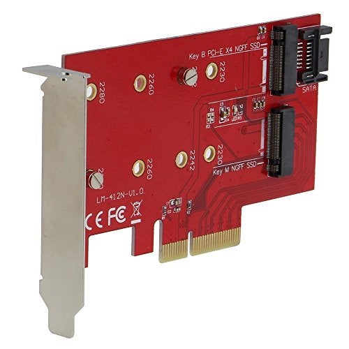 Sedna 2 Port NGFF M.2 B + M Key SSD to PCI-E PCI Express 4X 4 Lane Adapter with low profile bracket - Image 3