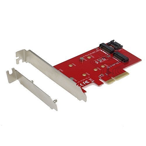 Sedna 2 Port NGFF M.2 B + M Key SSD to PCI-E PCI Express 4X 4 Lane Adapter with low profile bracket - Image 1