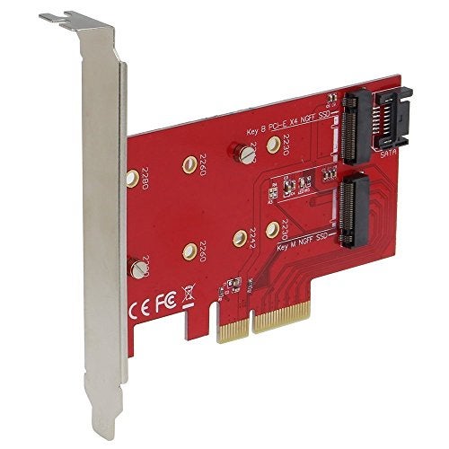 Sedna 2 Port NGFF M.2 B + M Key SSD to PCI-E PCI Express 4X 4 Lane Adapter with low profile bracket - Image 2