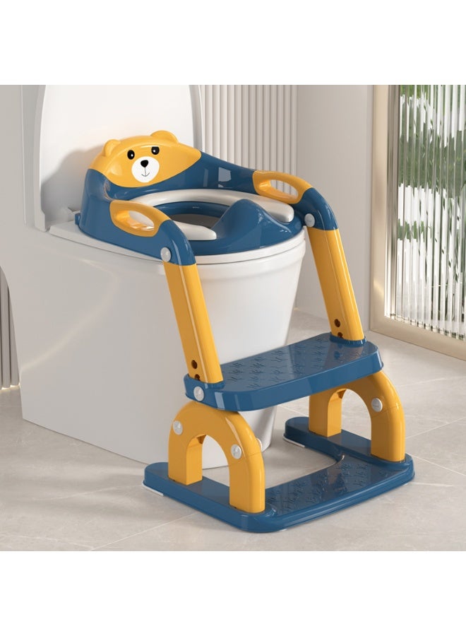 DUNISO Potty Training Seat with Ladder,Adjustable Potty Training Toilet Seat with Steps， Toddler Toilet Seat and Step with Pedal & Splash Guard and Waterproof PVC Cushion，Anti-Slip，Lightweight， for Boys Girls - Image 1