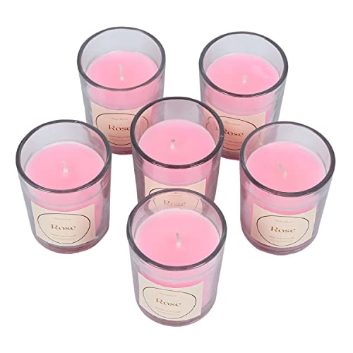 Floryn Decor® Votive Glass Candle | Perfume Candles for Home | Candles for Home Decoration Fragrance | Burning Time- 10 Hours Each (Pack of 12, Scent- English Rose) - Image 3