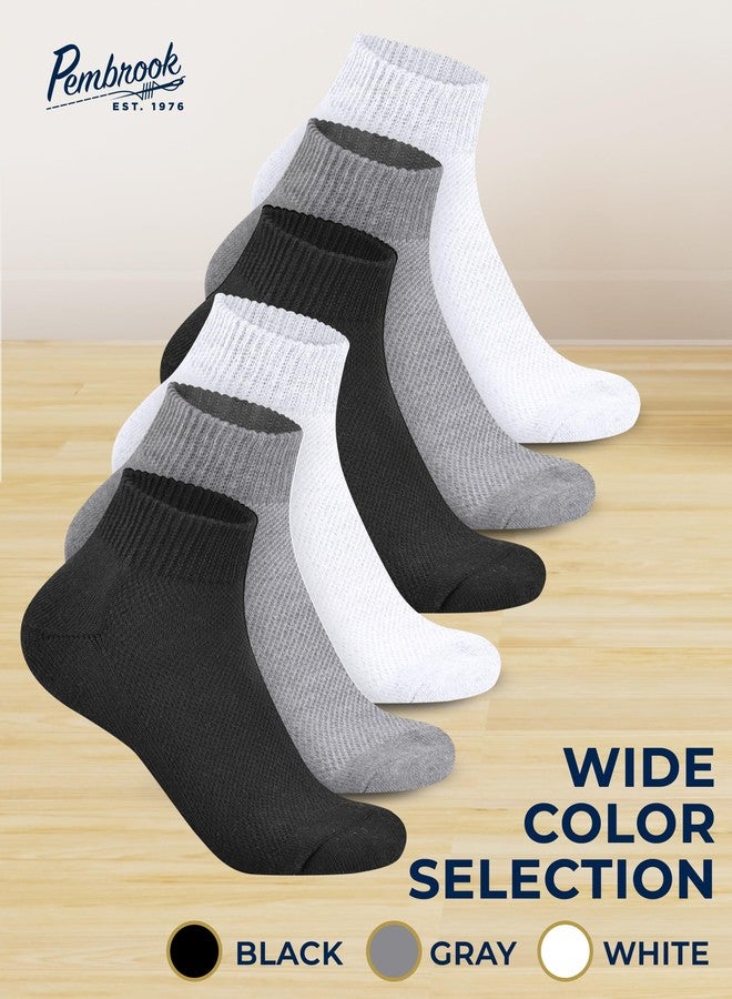 Pembrook Ankle Diabetic Socks for Men & Women - 6 Pairs | Black, White, Gray | Low Cut Stretch Top Mens Diabetic Sock | Ankle Moisture Wicking Neuropathy Socks for Men | Diabetic Socks for Men 9-12 - Image 5