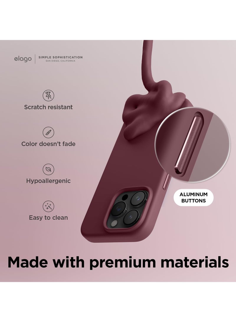 elago Magnetic Liquid Silicone for iPhone 15 Pro MAX case cover compatible with MagSafe Shockproof - Burgundy - Image 4