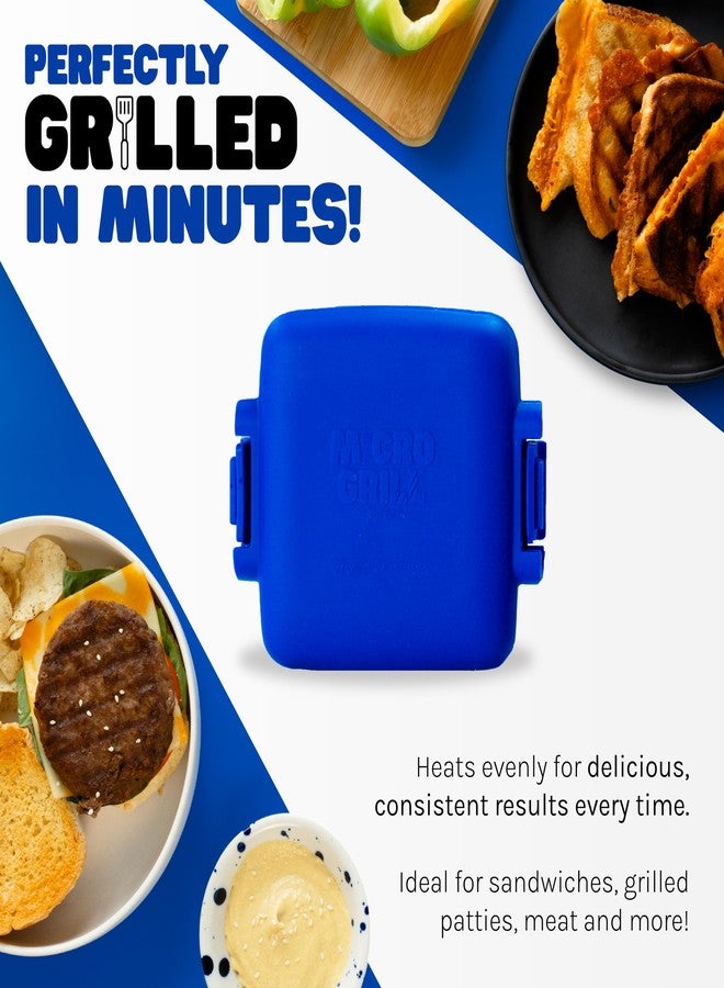 Micro Grill Microwave Sandwich Maker, Toaster, 4 Minute Grill, Grilled Cheese, Crispy, Toastie Maker, Panini Press, No Wire & Dishwasher Safe, Microwave Grill, Office, Home, Travel & School Dorms (Blue) - Image 4