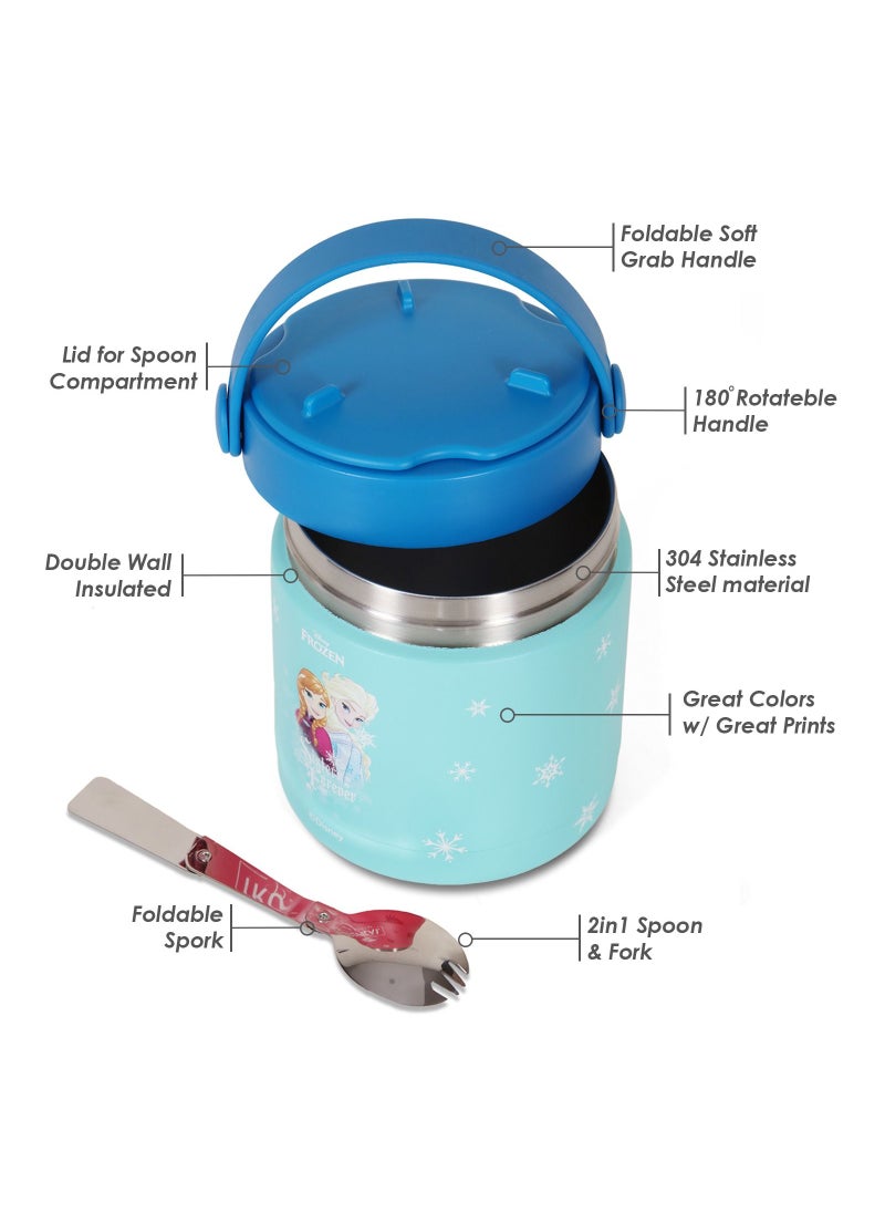 Eazy Kids Disney Frozen Princess Elsa Stainless Steel Insulated Food Jar - Blue(350ml)  - Image 5