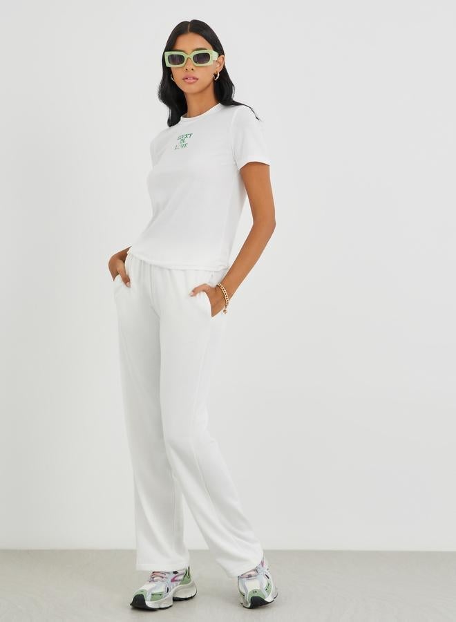 ستايلي تيشيرت دائري مطرز - Image 2