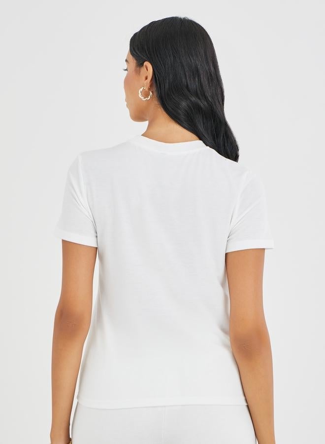 ستايلي تيشيرت دائري مطرز - Image 5