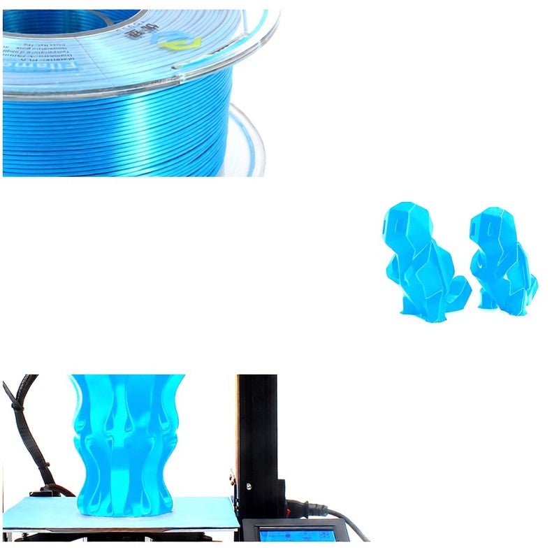 Silk PLA 3D Printer Filament 1KG White: Metallic Glossy Finish - 100% Non-Knotted Warp-Free for FDM/FFF 3D Printers Figurine Decoration Gift Printing - Image 4
