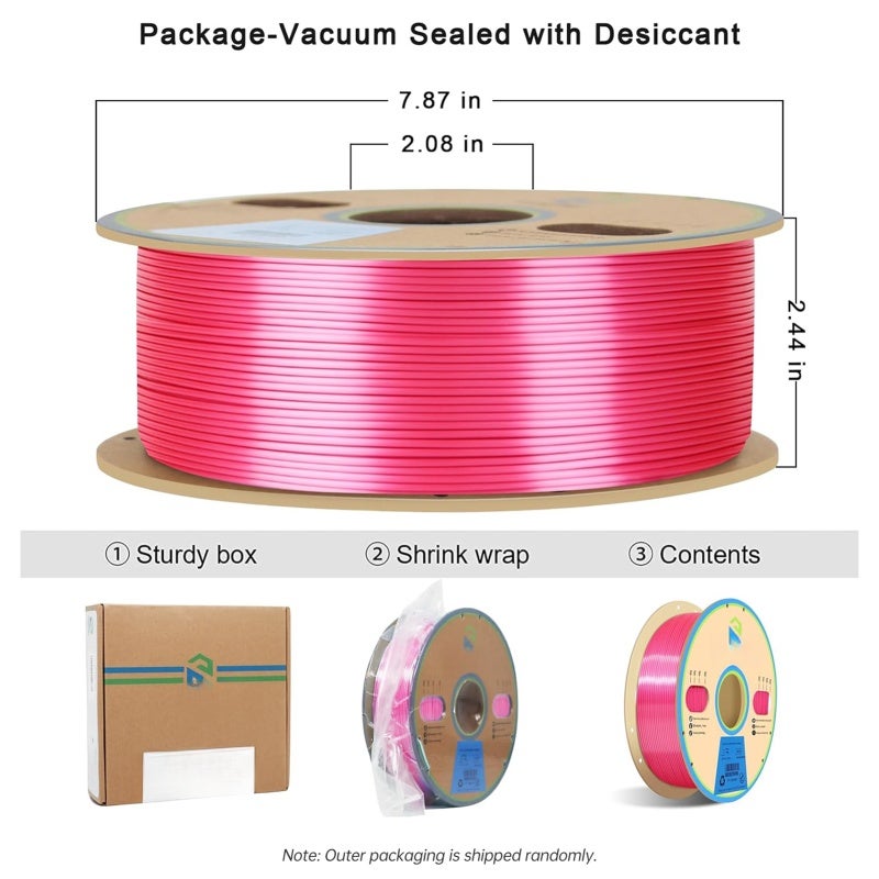 Silk PLA 3D Printer Filament 1KG White: Metallic Glossy Finish - 100% Non-Knotted Warp-Free for FDM/FFF 3D Printers Figurine Decoration Gift Printing - Image 2