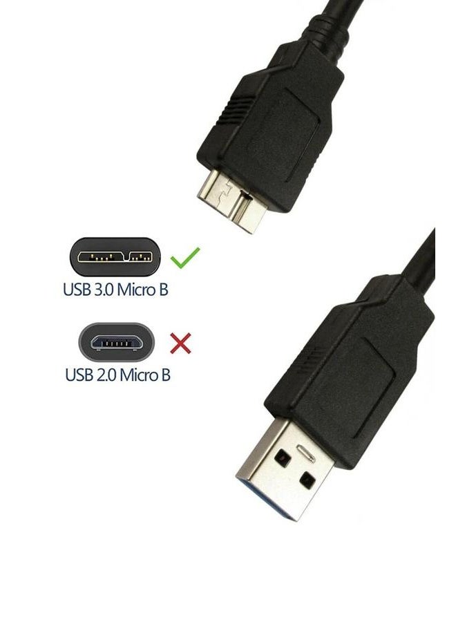 فوجيشكا كابل USB 3.0 إلى Micro USB 3.0 عالي السرعة – كابل توصيل ونقل بيانات للقرص الصلب والكاميرات والتابلت  - Image 2