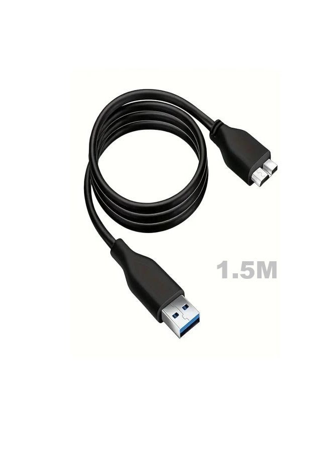 فوجيشكا كابل USB 3.0 إلى Micro USB 3.0 عالي السرعة – كابل توصيل ونقل بيانات للقرص الصلب والكاميرات والتابلت  - Image 1
